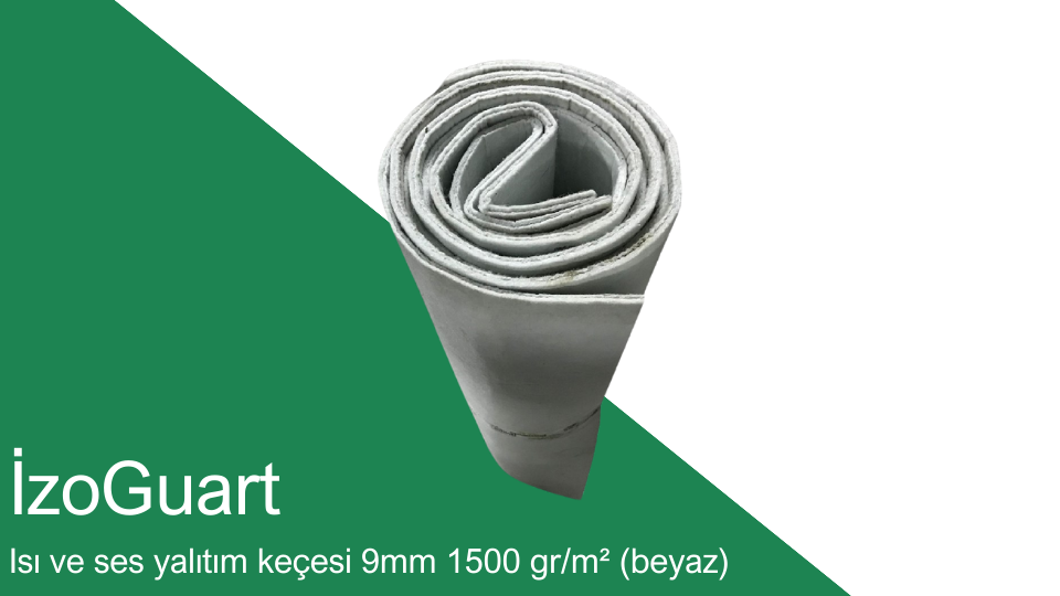 İzoGuart Isı ve ses yalıtım keçesi 9mm 1500 gr_m² (beyaz)