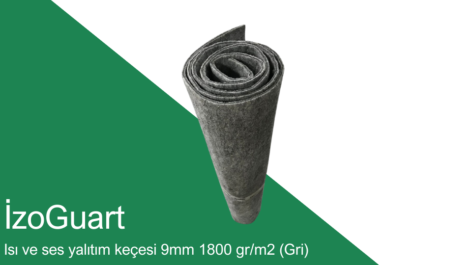 İzoGuart Isı ve ses yalıtım keçesi 9mm 1800 gr_m2 (Gri)