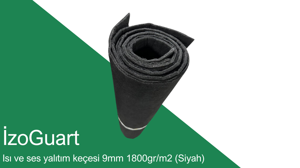 İzoGuart Isı ve ses yalıtım keçesi 9mm 1800grm2 (Siyah)